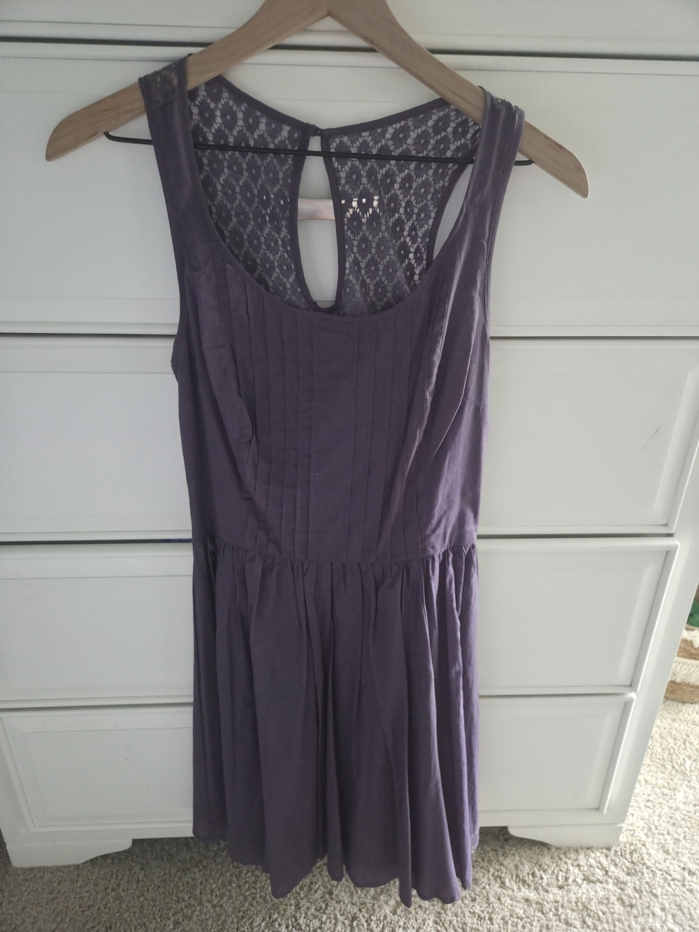 LC Lauren Conrad Dusty Purple Fit & Flare Pintuck Mini Dress